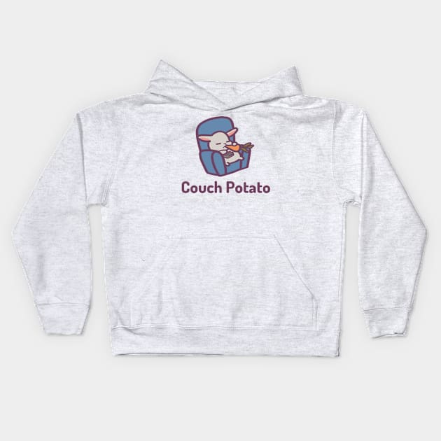 Couch Potato Cute Bunny Kids Hoodie by ThumboArtBumbo